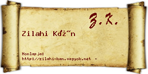 Zilahi Kán névjegykártya